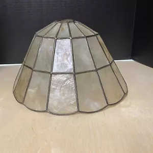 Vintage CAPIZ SHELL Lamp Shade 8" Round Natural Capiz Shell - Picture 1 of 12