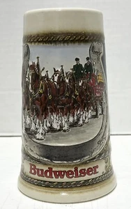 Vintage Budweiser Bierstein Staffel Steinzeug West Germany Anheuser Busch Pferd - Bild 1 von 6