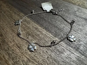 Nuova con etichette - Cavigliera quadrifoglio in argento 925 - Buona Fortuna - Irlandese - Irlanda - Foto 1 di 1