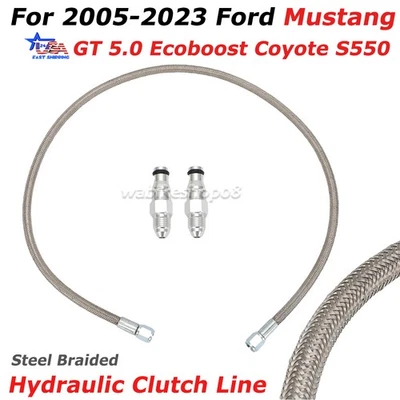 Hydraulic Clutch Line Assy For Ford Mustang 2005-2023 W/ Male Wire Clip Fittings Foto 1 de 4