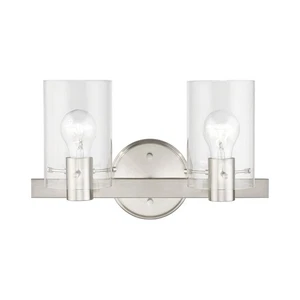 Livex Lighting 17232 Munich 2 Light 15"W Commercial Vanity Light - Nickel - Picture 1 of 12