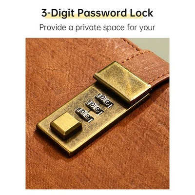 Vintage A5 Notebook PU Covered Diary With Lock With Pen & Gift Box UK2 - Image 1 of 4