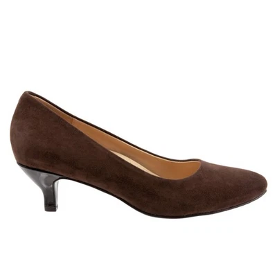 Trotters Kiera T1805-203 Womens Brown Extra Wide Suede Pumps Heels Shoes 6 - Image 1 of 4