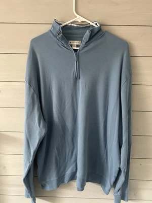 Camisa Pullover Peter Millar Para Hombres XL Azul Cuarto Cremallera Manga Larga Foto 1 de 4