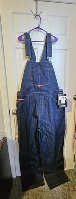 FUBU XXXL 3XL Denim Overalls – NWT deadstock plus size y2k blue jean bib - Image 1 of 4