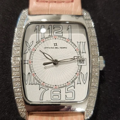 Женские кварцевые РОЗОВЫЕ часы Officina Del Tempo с бриллиантами РАСПРОДАЖА отличная покупка - Изображение 1 из 4