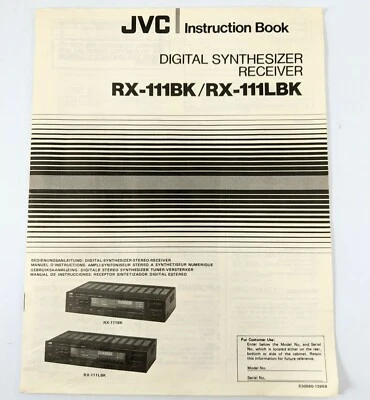 Original JVC Service Manual for RX-111BK RX-111LBK DIGITAL SYNTHESIZER RECIEVER - Image 1 of 2