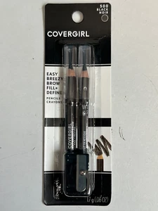 CoverGirl Easy Breezy Brow Fill + Define Eye Brow Pencils 500 Black 0.06oz - Picture 1 of 5