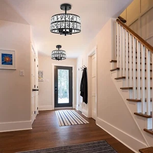 Crystal Modern Ceiling Light Farmhouse Chandelier，Light Fixtures for Living Room - Picture 1 of 10