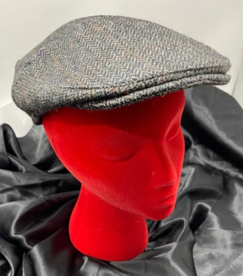 Vintage David Hanna Donegal Newsboy Tweed Hat Size 7 1/2 Tweed Herringbone Nice! - Image 1 of 4