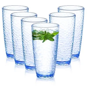 Plastic Unbreakable Tumblers Cups 25oz, Set of 6 Plastic Highball Drinking Gl... - Picture 1 of 9