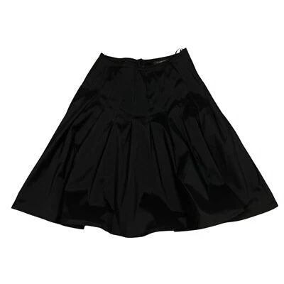 Falda TADASHI SHOJI Negra Elastizada Cosida Plisada Completa Tafetán Caprichosa Talla 10 Foto 1 de 4