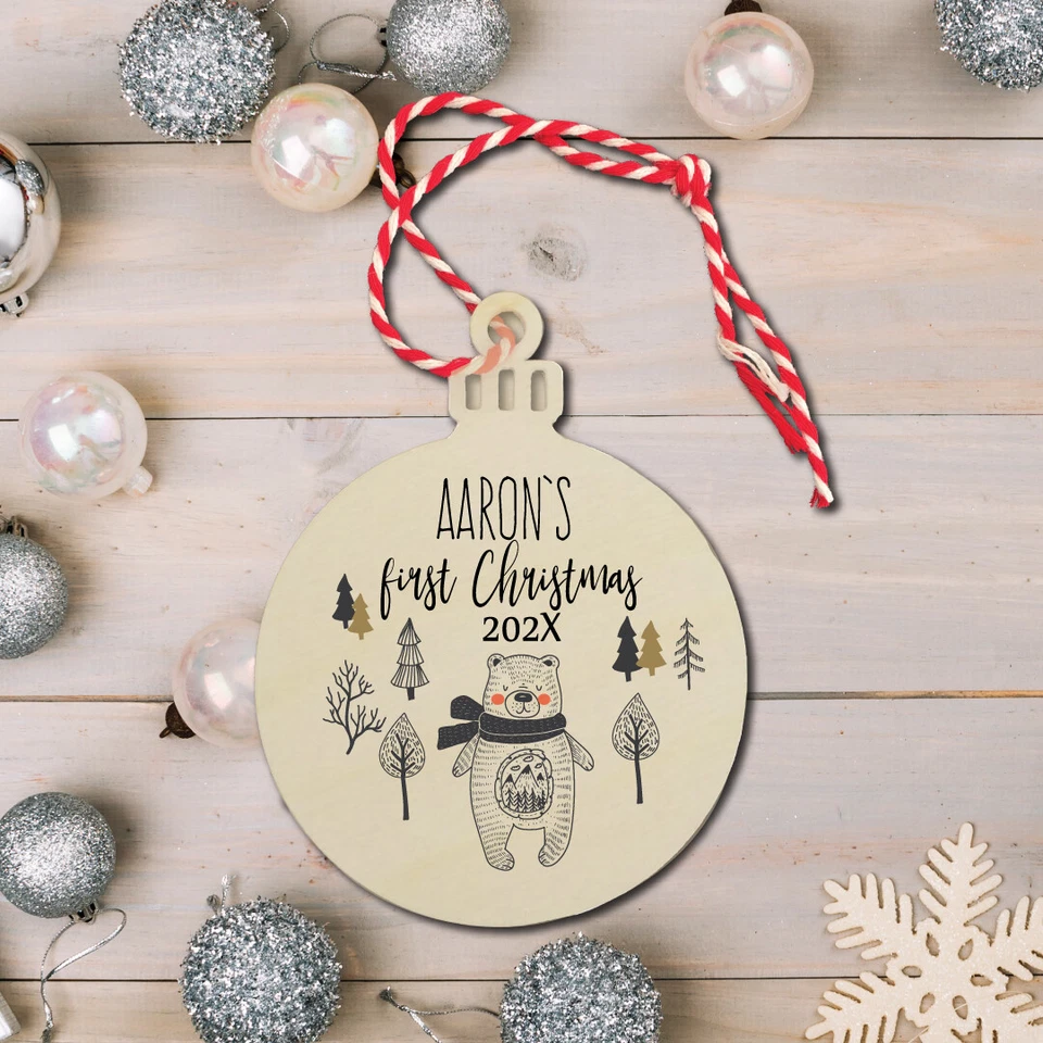 Christmas Tree Bauble My 1st Christmas Decoration 2025 Personalised Ornament - Image 1 of 1