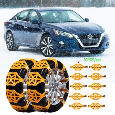 Cadenas de neumáticos de rueda de nieve rastreador de 10 piezas neumático antideslizante emergencia para Nissan Altima Foto 1 de 4