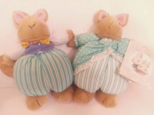 Hallmark Storybook Friends Bonnie and Lonnie Bunnies Approx 8" Tall Mint  - Picture 1 of 4