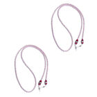  2 Pcs Pink Pearl Eyeglasses Strap Hanging Neck Spectacles Chain
