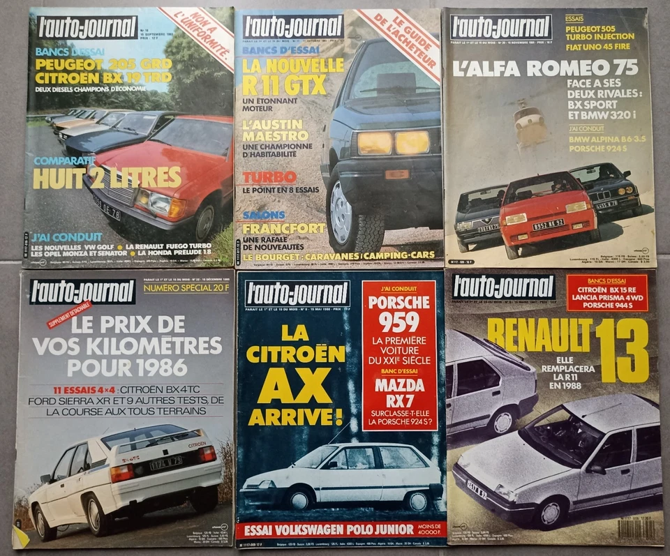 Lot/ 6 l'auto-journal et 2 l'action automobile - années 80 - Peugeot Citroën ... - Photo 1/2
