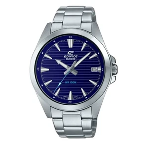 Casio Edifice Analogue 100m Blue Dial Stainless Steel Band - Picture 1 of 2