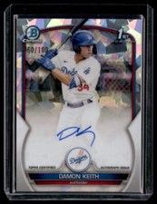 2023 Bowman Chrome Prospect Autographs Atomic Refractor Damon Keith Auto 060/100