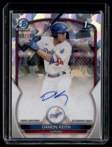 2023 Bowman Chrome Prospect Autographs Atomic Refractor Damon Keith Auto 060/100