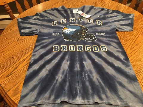 Denver Broncos NFL Men's Tie Dyed Logo Short Sleeve Tee Shirt Size Large - NWT Cover