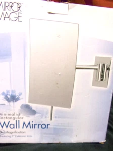 Aptations Mirror Image Minimalist Rectangular Wall Mirror, Brushed Nickel-3X - Picture 1 of 11