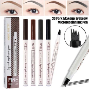 4 fork Pen Eyebrow Pencil Microblading Tattoo Waterproof Fork Tip 3D Makeup Ink - Picture 1 of 16