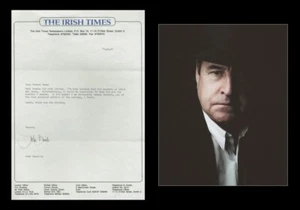 John Banville - scrittore irlandese - lettera autentica firmata + foto - 1991 - Foto 1 di 3