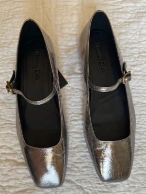 MASSIMO DUTTI BRAND NEW WITH TAGS BALLET FLATS METALLIC SILVER SIZE 6 1/2US 37EU - Image 1 of 3