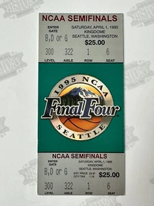 1995 NCAA Final Four Full Ticket 4/1/95 UCLA Arkansas OK State North Carolina - Picture 1 of 2
