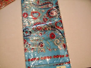 DAMEN SCHAL BLAU WEISS ROT FLORALES MUSTER - Bild 1 von 2