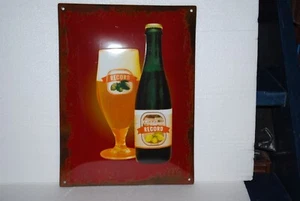 PLAQUE EMAILLEE BIERE RECORD 39,5 X 28,5 - Imagen 1 de 3