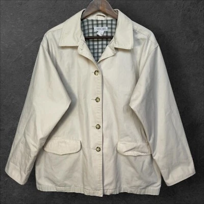 Chaqueta Cherokee Mujer Talla XL Beige Forrada 100% Algodón Manga Larga Foto 1 de 4