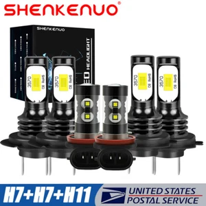 For Porsche Cayenne 2003-2006 LED Headlight Bulbs + Fog Light Combo 6000k Kit - Picture 1 of 11