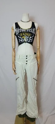 Pantalones de esquí de snowboard B By Burton blancos para mujer forro de malla, talla mediana Foto 1 de 4