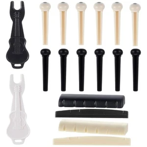 Gitarre Bridge Pins Stifte 12 Stück Weiß Schwarz Gitarre Pins Akustikgitarren... - Bild 1 von 10