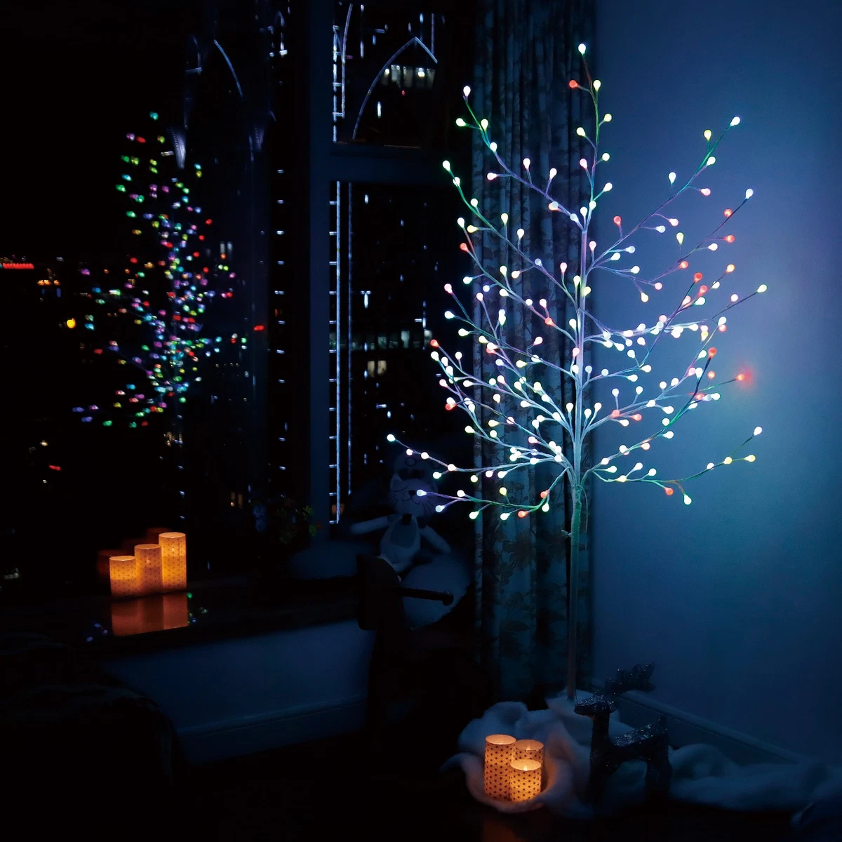 IKAYAA LED Weihnachtsbaum Kegel 150 Cm | 200 LEDs Blau | 8 Lichteffekte | Für Innen & Außen