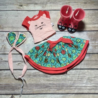 American Girl Wellie Wishers Willa Willa’s Meet Outfit Skirt Top Boots Headband - Image 1 of 4