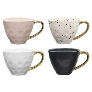 NEW Ecology Speckle Mug with Gold Handle Set 4pce - Picture 1 of 2