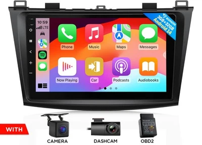 Para Mazda 3 2010-2013 Coche Estéreo Android 14 9" Táctil GPS Navegación Radio WiFi CarPlay Foto 1 de 4