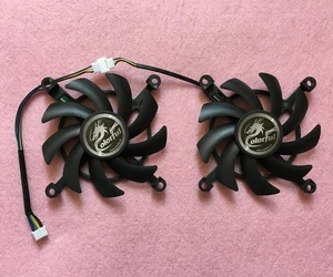 Para wentylatorów Wentylator chłodzący do kolorowej karty graficznej GTX 1650 GTX1660Ti RTX 2060 87mm - Zdjęcie 1 z 5