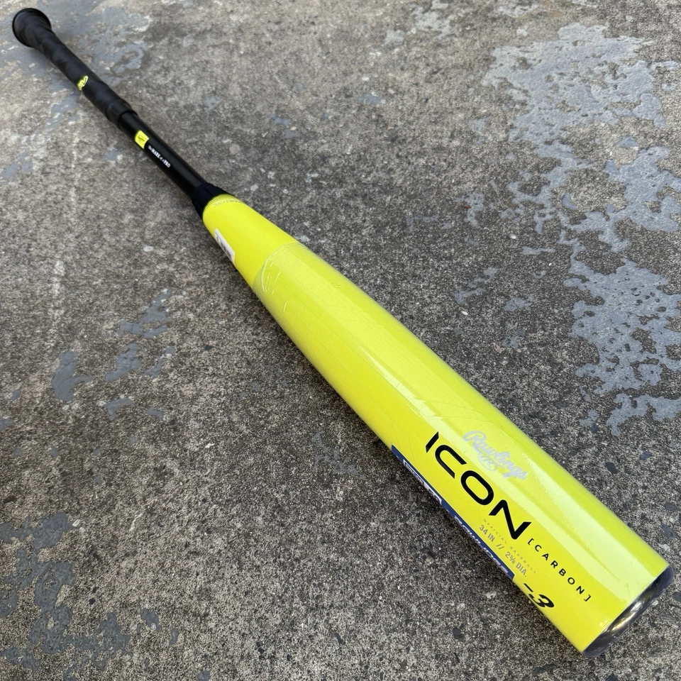 NUEVO 2024 Rawlings Icon Glowstick 34/31 (-3) Edición Limitada BBCOR Bate de Béisbol Foto 1 de 4