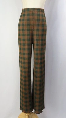 PLEATS PLEASE Brown Plaid Pants ISSEY MIYAKE 208 9501 - Image 1 of 4