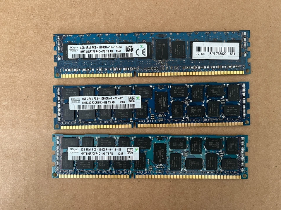 HYNIX 24GB (3X8GB) HMT31GR7CFR4C-H9 T8 DDR3 PC3L-10600R SERVER MEMORY RAM M8-2(3 - Image 1 of 4