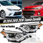 Pair For 2014 2015 2016 Toyota Corolla LED Headlights Headlamp Assembly LH&RH