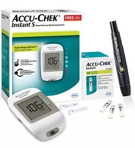 UK New Accu-Chek Instant S Blood Glucose Sugar Testing Kit With 10 FREE Strips - Picture 1 of 5