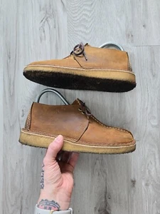 Clarks | Desert Trek scarpe gomma boho in pelle marrone | WMS 7 - Foto 1 di 10