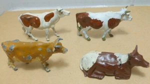 Vintage Lead Britains Johillco Crescent Taylor Etc - Cow figures - Picture 1 of 7