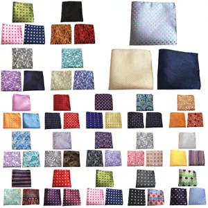 3 Packs Men Stripe Flower Paisley Pocket Square Handkerchief Wedding Hanky - Picture 1 of 21