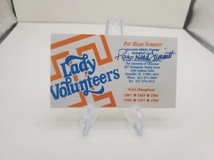 PAT SUMMITT signed business card JSA CERTIFIED - Picture 1 of 3